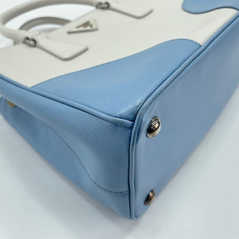 PRADA Saffiano Lux 2WAY Handbag blue WS30544