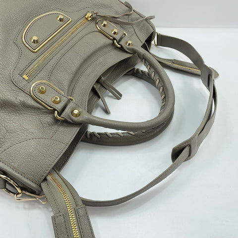 BALENCIAGA Classic Metallic Edge City 2WAY Handbag gray WS30545