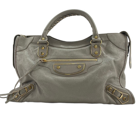 BALENCIAGA Classic Metallic Edge City 2WAY Handbag gray WS30545