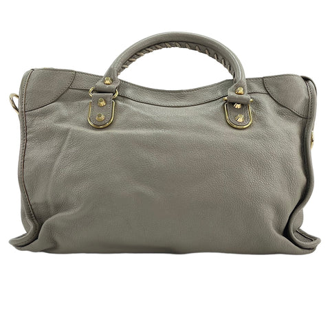 BALENCIAGA Classic Metallic Edge City 2WAY Handbag gray WS30545