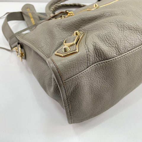 BALENCIAGA Classic Metallic Edge City 2WAY Handbag gray WS30545