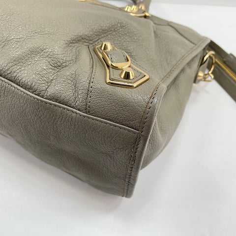 BALENCIAGA Classic Metallic Edge City 2WAY Handbag gray WS30545