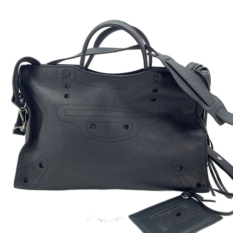 BALENCIAGA Blackout City 2WAY, Fringe Handbag black WS30547