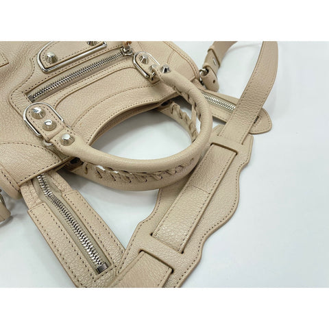 BALENCIAGA Mini City 2WAY Handbag beige WS30548