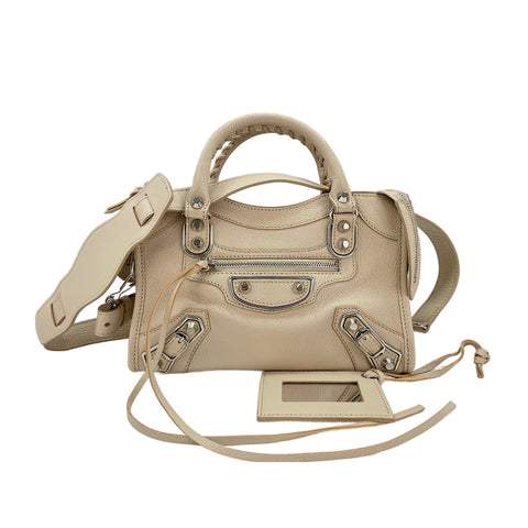 BALENCIAGA Mini City 2WAY Handbag beige WS30548