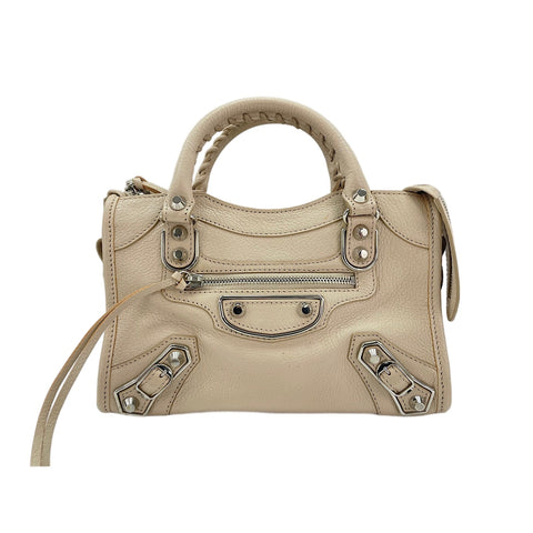 BALENCIAGA Mini City 2WAY Handbag beige WS30548