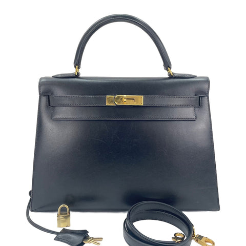 HERMES Kelly 32 Handbag black WS30550