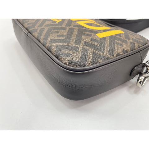 FENDI Zucca Camera Case Shoulder Bag Brown WS30561