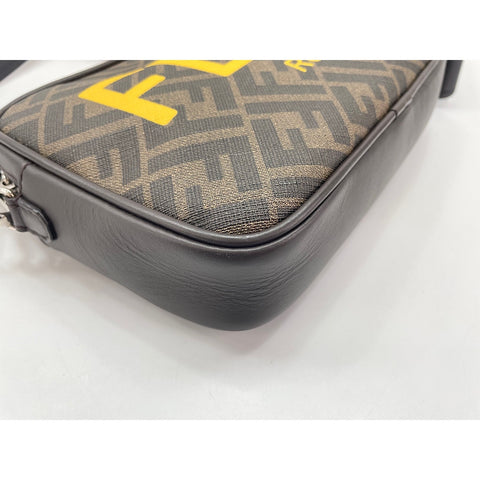 FENDI Zucca Camera Case Shoulder Bag Brown WS30561