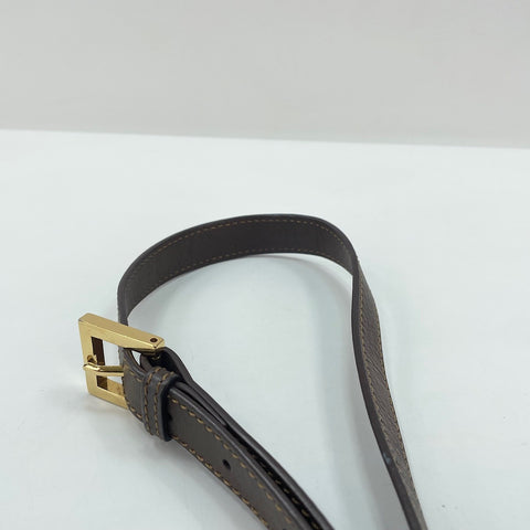FENDI Zucchino Shoulder Bag Brown WS30562