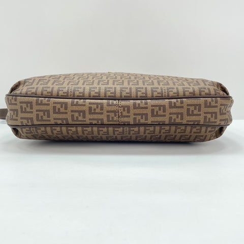 FENDI Zucchino Shoulder Bag Brown WS30562