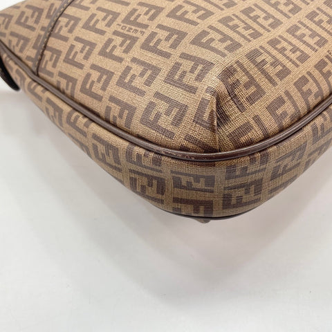FENDI Zucchino Shoulder Bag Brown WS30562