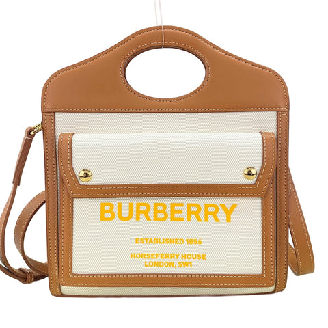 BURBERRY Mini Pocket Bag 2WAY Handbag white WS30566