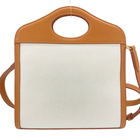 BURBERRY Mini Pocket Bag 2WAY Handbag white WS30566
