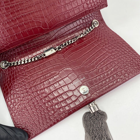 YVES SAINT LAURENT Kate Tassel Shoulder Bag wine-red WS30571