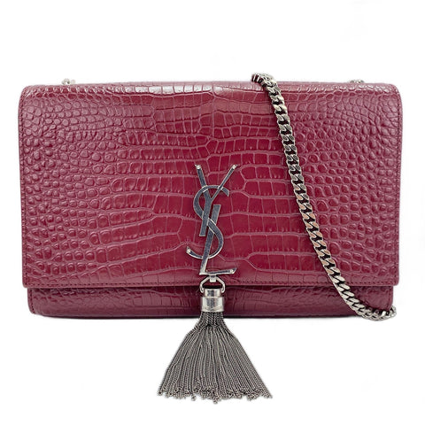 YVES SAINT LAURENT Kate Tassel Shoulder Bag wine-red WS30571