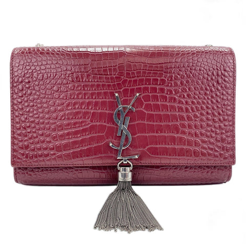 YVES SAINT LAURENT Kate Tassel Shoulder Bag wine-red WS30571