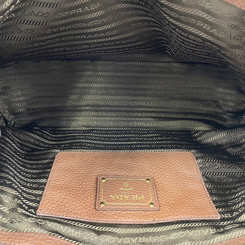 PRADA Vittello Dino 2WAY Handbag Brown WS30575