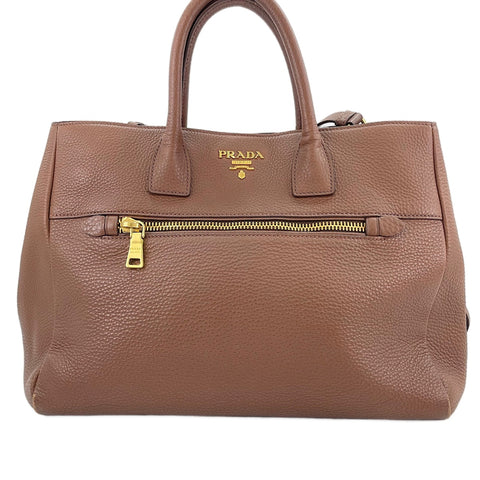 PRADA Vittello Dino 2WAY Handbag Brown WS30575