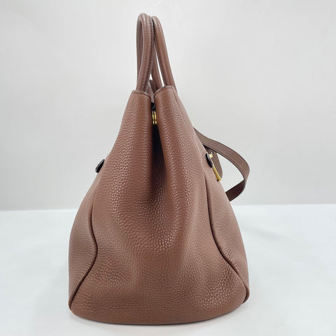 PRADA Vittello Dino 2WAY Handbag Brown WS30575