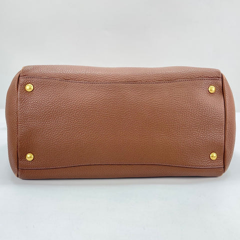 PRADA Vittello Dino 2WAY Handbag Brown WS30575