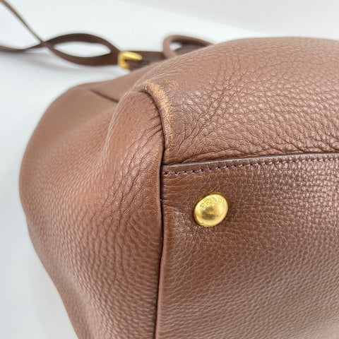 PRADA Vittello Dino 2WAY Handbag Brown WS30575