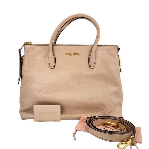 Miu Miu Madras 2WAY Handbag pink WS30576