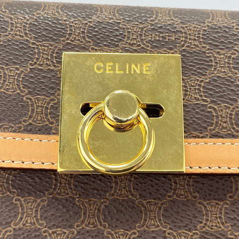 CELINE Macadam 2WAY Handbag Brown WS30580