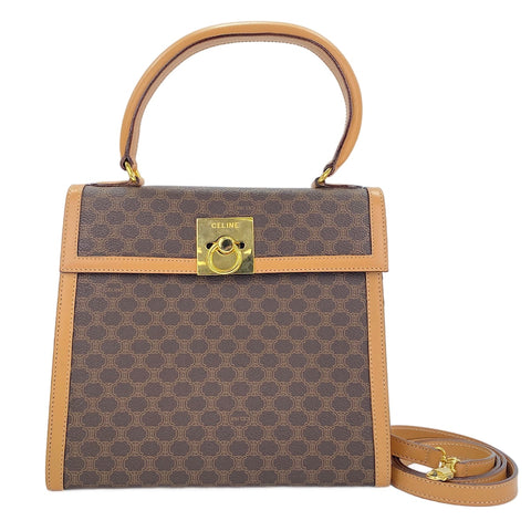 CELINE Macadam 2WAY Handbag Brown WS30580