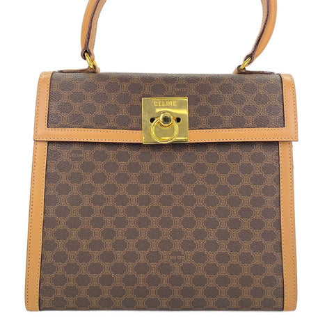 CELINE Macadam 2WAY Handbag Brown WS30580
