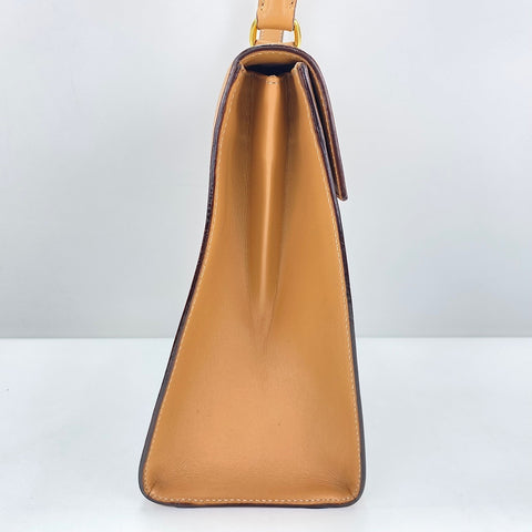 CELINE Macadam 2WAY Handbag Brown WS30580