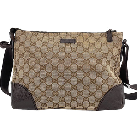 GUCCI Messenger Shoulder Bag Brown WS30583