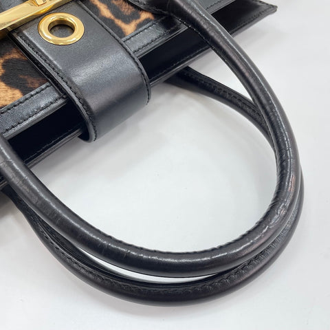 GUCCI Leopard Pattern Tote Bag black WS30586
