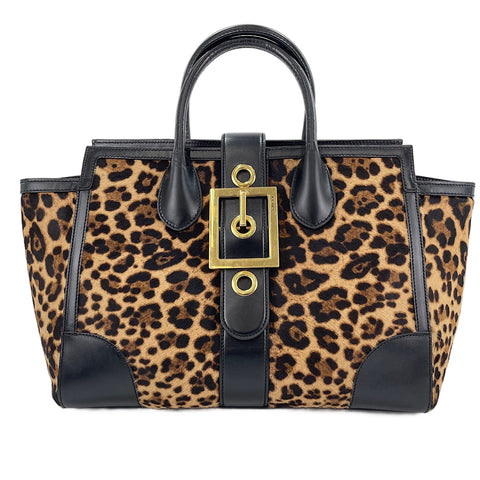 GUCCI Leopard Pattern Tote Bag black WS30586