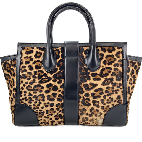 GUCCI Leopard Pattern Tote Bag black WS30586