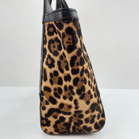 GUCCI Leopard Pattern Tote Bag black WS30586