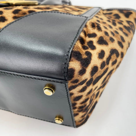 GUCCI Leopard Pattern Tote Bag black WS30586