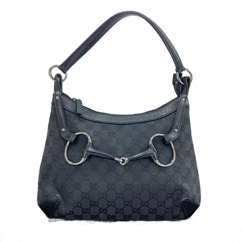 GUCCI Horsebit Shoulder Bag black WS30589