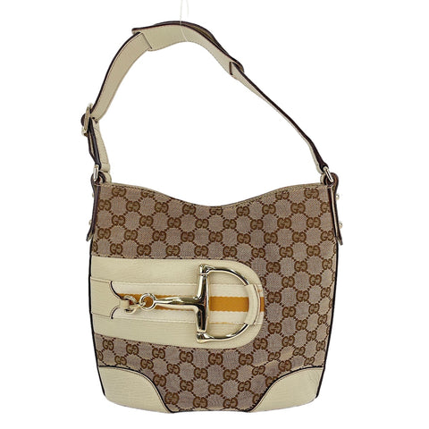 GUCCI Horsebit Shoulder Bag white WS30590