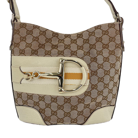 GUCCI Horsebit Shoulder Bag white WS30590