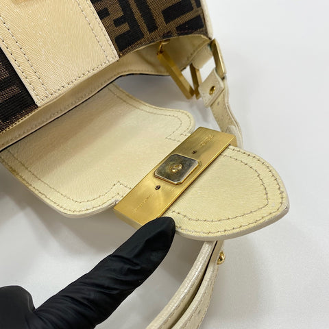 FENDI Zucca Shoulder Bag Brown WS30607