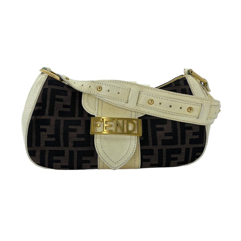 FENDI Zucca Shoulder Bag Brown WS30607