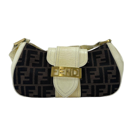FENDI Zucca Shoulder Bag Brown WS30607