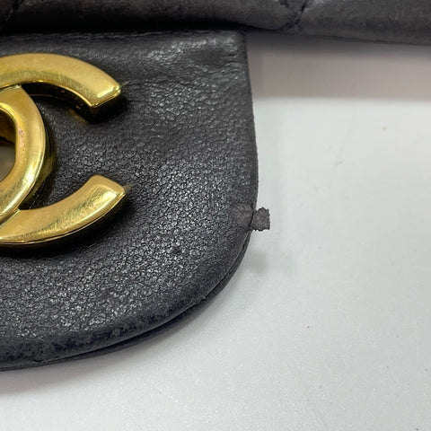 CHANEL Lambskin Matelasse 25 Double Flap Shoulder Bag black WS30622