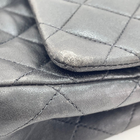 CHANEL Lambskin Matelasse 25 Double Flap Shoulder Bag black WS30622