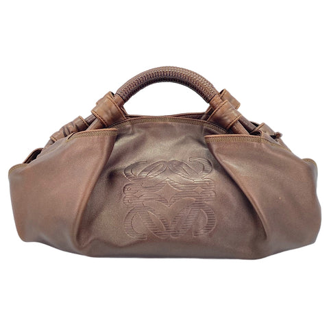 LOEWE Nappa Aire Anagram Handbag Brown WS30663