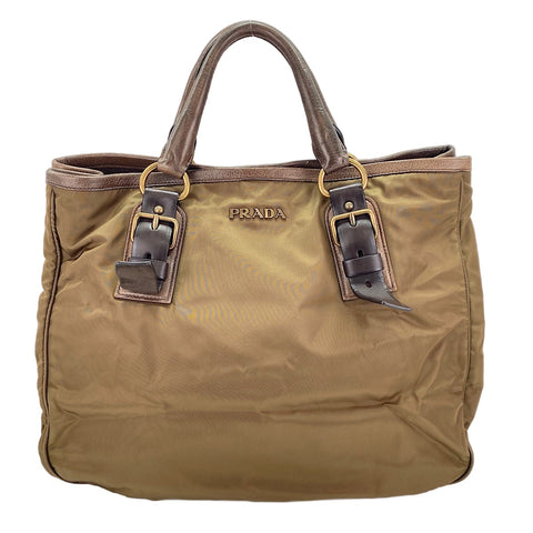 PRADA Tessuto Tote Bag Brown WS30664