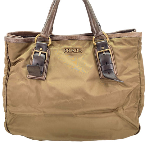 PRADA Tessuto Tote Bag Brown WS30664