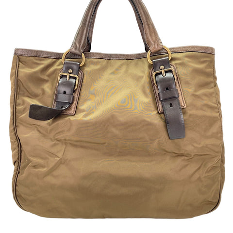 PRADA Tessuto Tote Bag Brown WS30664