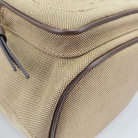 PRADA Duet Logo Jacquard 2WAY Handbag beige WS30666
